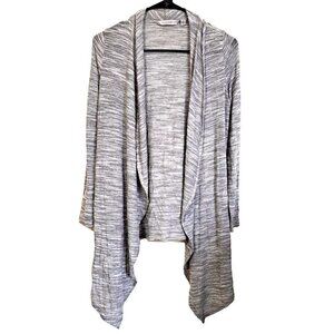 Athleta Coronado XS Gray & White Fly-Away Long Sleeve Waterfall Cardigan